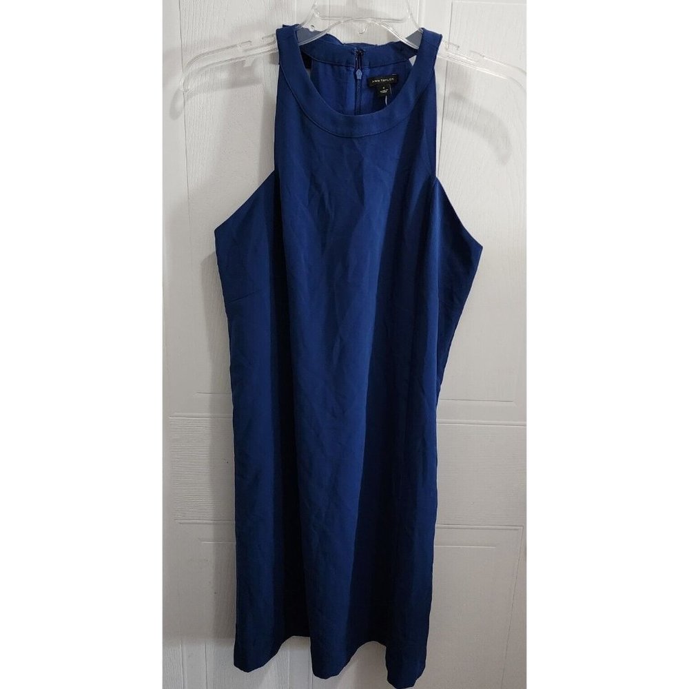 NEW Ann Taylor Women's‎ Sleeveless Sheath Dress Bow Accent Polyester Blue Size 4